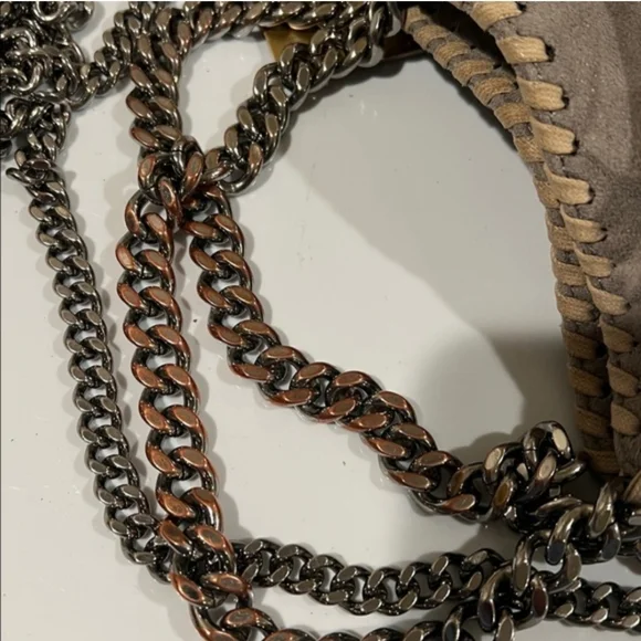 Stella McCartney Falabella Gray Vegan Suede Chain Crossbody Bag - Picture 12 of 14